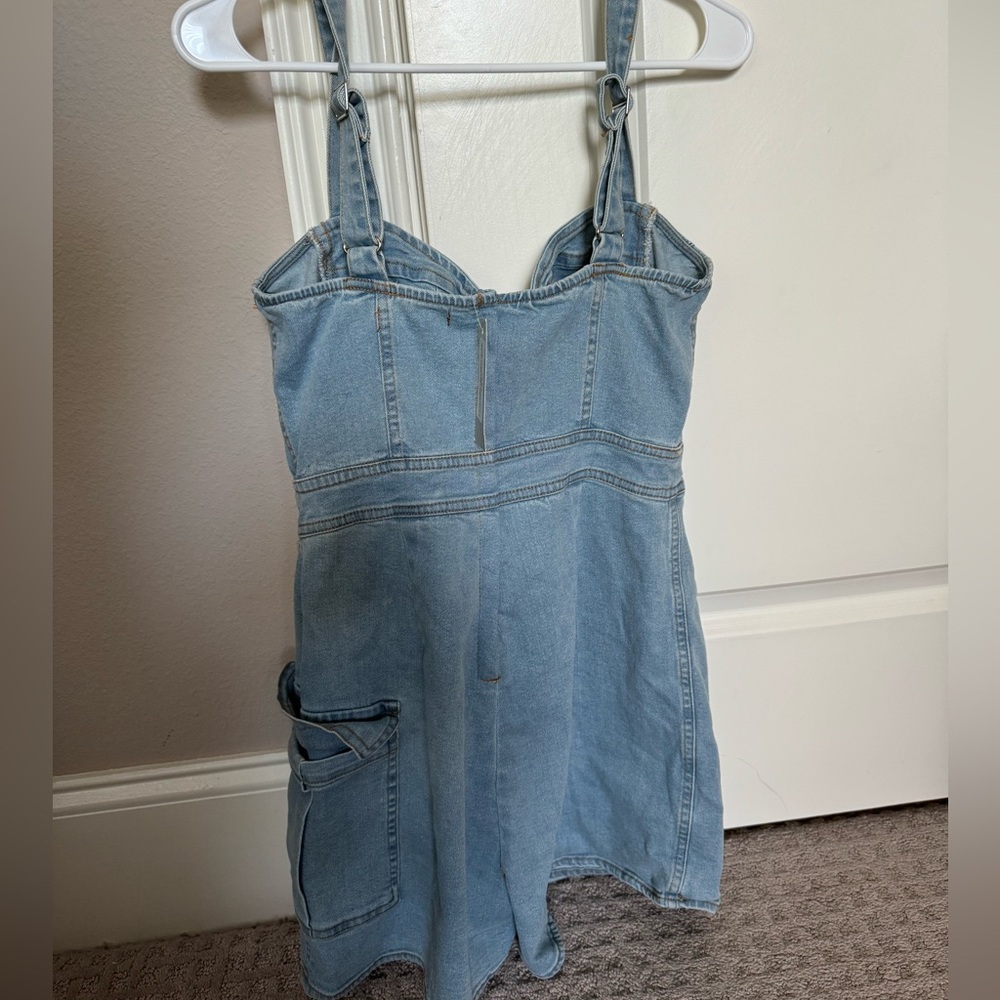A Haley Boutique Saska Denim Romper Size: L - Picture 2 of 5